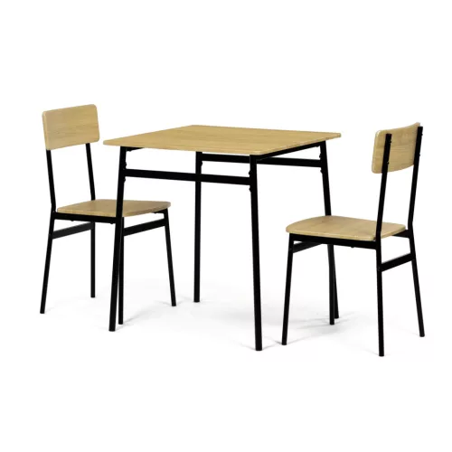 2 személyes vad tölgy MDF étkezőgarnitúra 70x70x76 cm – AUT-O2121 OAK