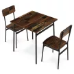 2 személyes old wood MDF étkezőgarnitúra 70x70x76 cm – AUT-O2121 OLW2