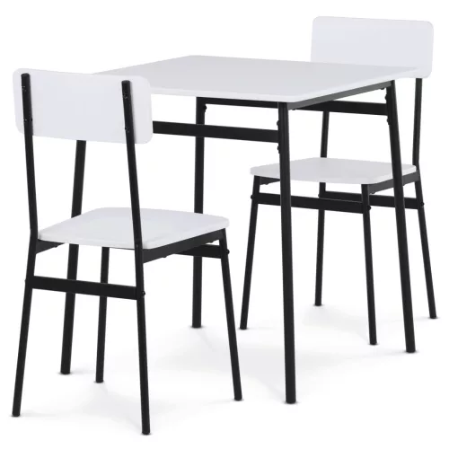 Fehér 2 személyes étkezőgarnitúra 70x70x76 cm – AUT-O2121 WT