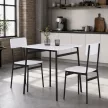 Fehér 2 személyes étkezőgarnitúra 70x70x76 cm – AUT-O2121 WT