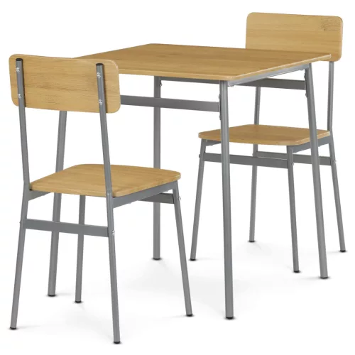 2 személyes tölgy színű MDF étkezőgarnitúra 70x70x76 cm – AUT-O2122 OAK