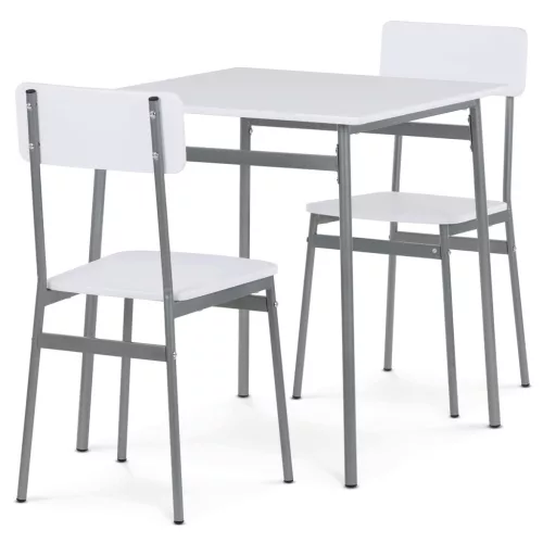 2 személyes étkezőgarnitúra 70x70x76 cm – MDF asztal és 2 szék AUT-O2122 WT