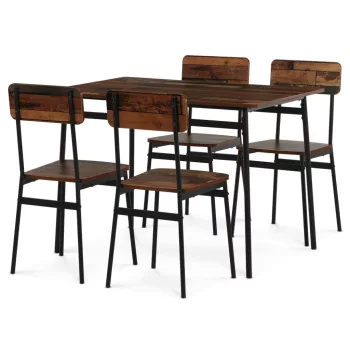   4 személyes old wood MDF étkezőgarnitúra 110x70x76 cm – AUT-O2155 OLW2