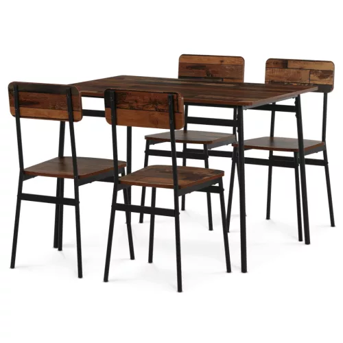 4 személyes old wood MDF étkezőgarnitúra 110x70x76 cm – AUT-O2155 OLW2