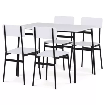   4 személyes fehér MDF étkezőgarnitúra 110x70x76 cm – AUT-O2155 WT