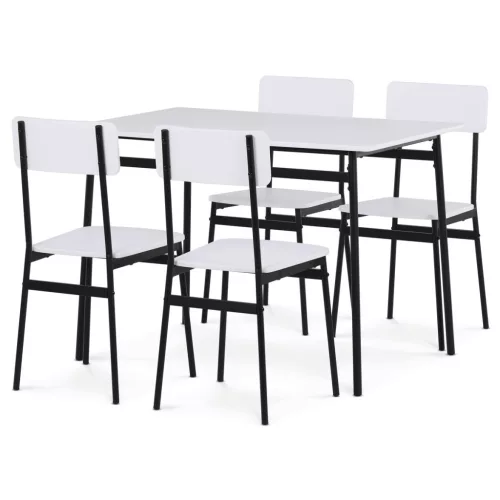 4 személyes fehér MDF étkezőgarnitúra 110x70x76 cm – AUT-O2155 WT