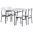 4 személyes fehér MDF étkezőgarnitúra 110x70x76 cm – AUT-O2155 WT