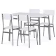Fehér MDF étkezőgarnitúra 4 székkel 110x70x76 cm – AUT-O2156 WT