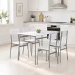 Fehér MDF étkezőgarnitúra 4 székkel 110x70x76 cm – AUT-O2156 WT