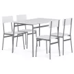 Fehér MDF étkezőgarnitúra 4 székkel 110x70x76 cm – AUT-O2156 WT