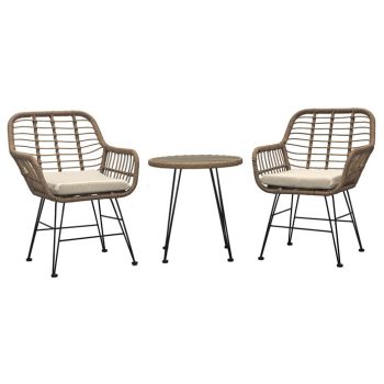   Kerti Bútor Szett 1+2, Fém + Polyrattan, Bézs. AZ-F1208 NAT