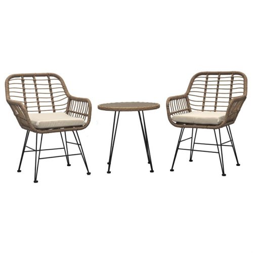 Kerti Bútor Szett 1+2, Fém + Polyrattan, Bézs. AZ-F1208 NAT