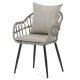 Kerti szék, fém, polyrattan, szürke, AZ-F1406 GREY