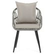 Kerti szék, fém, polyrattan, szürke, AZ-F1406 GREY