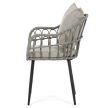 Kerti szék, fém, polyrattan, szürke, AZ-F1406 GREY
