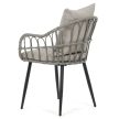 Kerti szék, fém, polyrattan, szürke, AZ-F1406 GREY