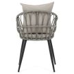 Kerti szék, fém, polyrattan, szürke, AZ-F1406 GREY