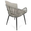 Kerti szék, fém, polyrattan, szürke, AZ-F1406 GREY
