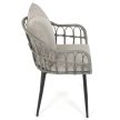 Kerti szék, fém, polyrattan, szürke, AZ-F1406 GREY
