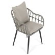 Kerti szék, fém, polyrattan, szürke, AZ-F1406 GREY