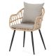 Kerti szék, fém, polyrattan, bézs, AZ-F1406 NAT