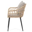 Kerti szék, fém, polyrattan, bézs, AZ-F1406 NAT