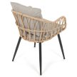 Kerti szék, fém, polyrattan, bézs, AZ-F1406 NAT