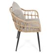 Kerti szék, fém, polyrattan, bézs, AZ-F1406 NAT