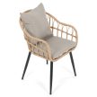 Kerti szék, fém, polyrattan, bézs, AZ-F1406 NAT