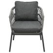 Kerti Ülőgarnitúra, Fém + Polyrattan, Szürke. AZ-L1880 GREY