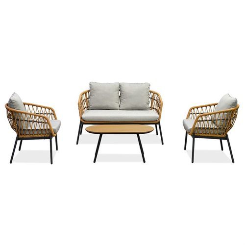 Kerti Ülőgarnitúra, Fém + Polyrattan, Barna. AZ-L1880 NAT