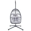 Szürke Függőszék Fémvázzal és Polyrattan Fonással. AZ-V1269 GREY
