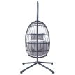 Szürke Függőszék Fémvázzal és Polyrattan Fonással. AZ-V1269 GREY