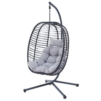 Függőszék, Fém + Polyrattan, Szürke. AZ-V1289 GREY