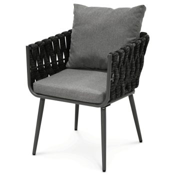 Kerti szék, fém, szövet, szürke, AZC-1105 GREY