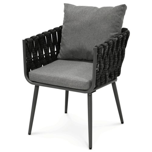 Kerti szék, fém, szövet, szürke, AZC-1105 GREY