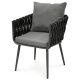 Kerti szék, fém, szövet, szürke, AZC-1105 GREY