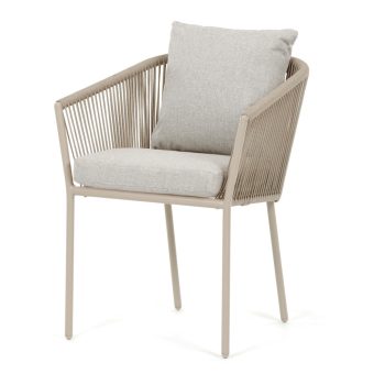 Kerti szék, alumínium, szövet, bézs, AZC-C1179 CRM