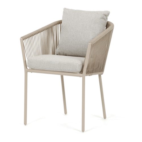 Kerti szék, alumínium, szövet, bézs, AZC-C1179 CRM