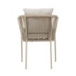 Kerti szék, alumínium, szövet, bézs, AZC-C1179 CRM