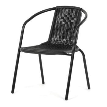 Kerti szék, fém, műanyag, fekete, AZC-H1001 BK