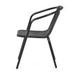 Kerti szék, fém, műanyag, fekete, AZC-H1001 BK