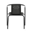 Kerti szék, fém, műanyag, fekete, AZC-H1001 BK