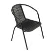 Kerti szék, fém, műanyag, fekete, AZC-H1001 BK