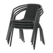 Kerti szék, fém, műanyag, fekete, AZC-H1001 BK