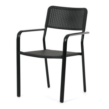 Kerti szék, fém, műanyag, fekete, AZC-H1021 BK