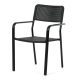 Kerti szék, fém, műanyag, fekete, AZC-H1021 BK