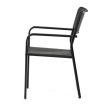 Kerti szék, fém, műanyag, fekete, AZC-H1021 BK