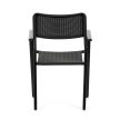 Kerti szék, fém, műanyag, fekete, AZC-H1021 BK