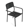 Kerti szék, fém, műanyag, fekete, AZC-H1021 BK